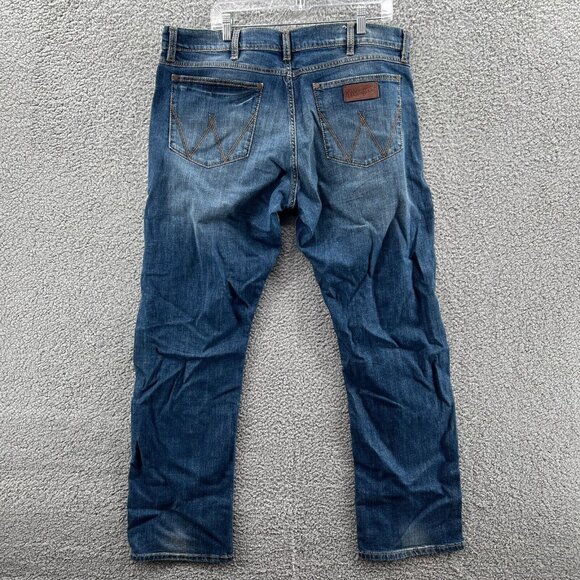 Wrangler Retro Jeans Mens 38 X 34 Slim Straight Stretch Denim Western - Picture 2 of 9